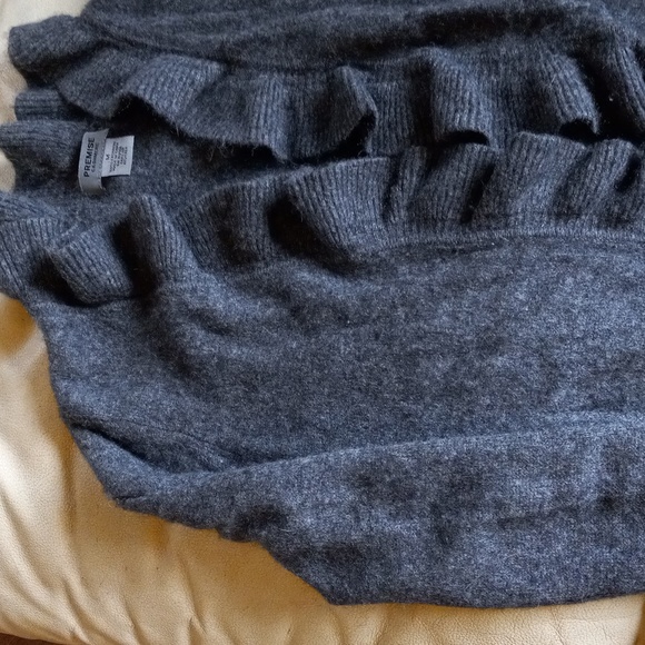 Premise Cashmere Size M/S Charcoal Grey V. Soft Women's Cardigan Sweater - Picture 5 of 13